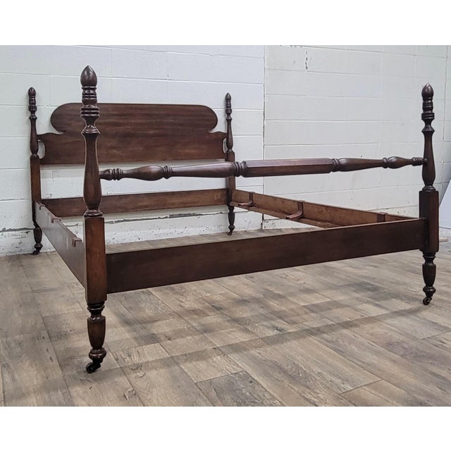 Traditional Vintage Full Size Duncan Phyfe Style Traditional Bed For Sale - Image 3 of 10