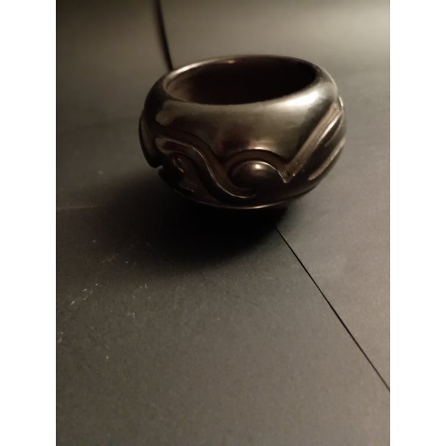 Native American Native American Black Santa Clara Pueblo Clay Pot (1999) by Vickie Martinez For Sale - Image 3 of 11