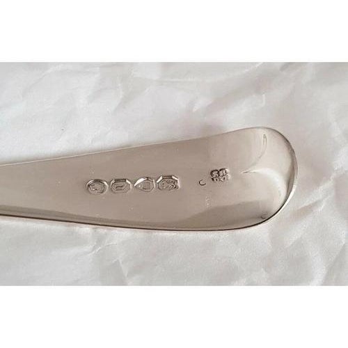 Gold Antique Victorian Sterling Silver English Pattern Spoons, London, 1859, Set of 4 For Sale - Image 8 of 14