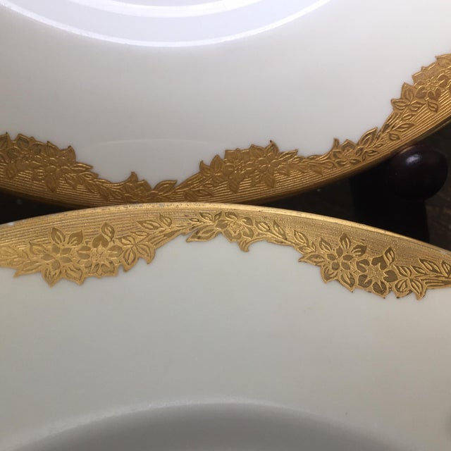 Minton Gold Encrusted Dinner Plates Pattern H2564 - Set of 7 For Sale In New York - Image 6 of 12
