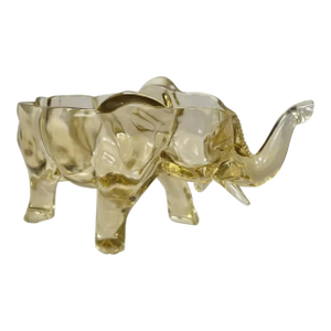 Vintage Amber Glass Consolidated Glass Elephant Candy Trinket Dish