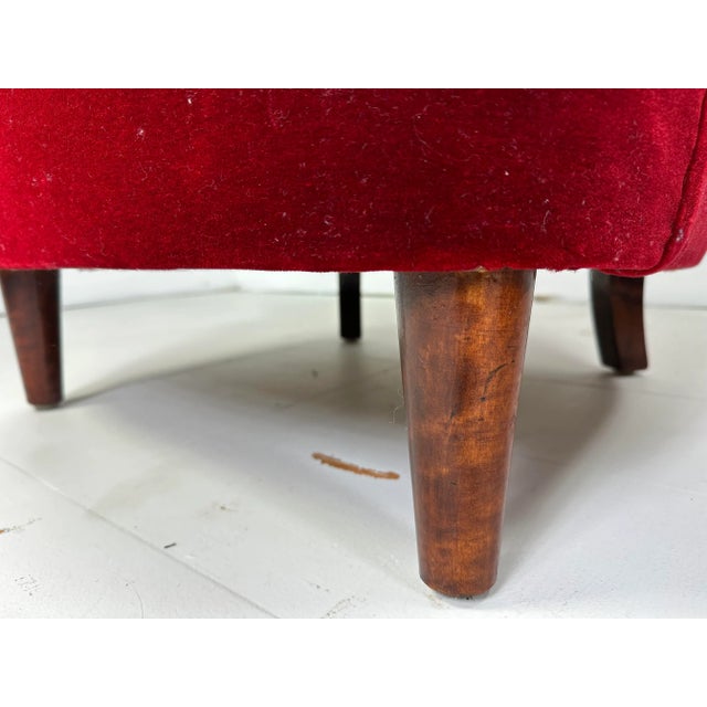 1940s Red Velvet Danish Lounge Chairs - Set of 2 For Sale - Image 9 of 10