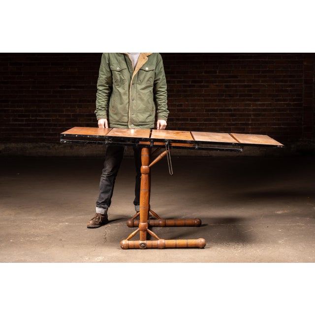 Industrial Antique Convertible Baker's Rack Table For Sale - Image 3 of 10