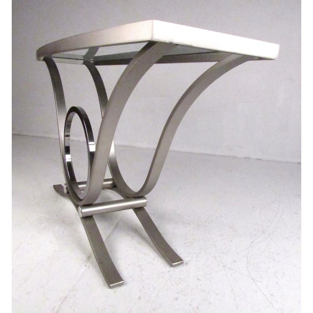 Contemporary Modern Style Demilune Console Table For Sale - Image 4 of 12