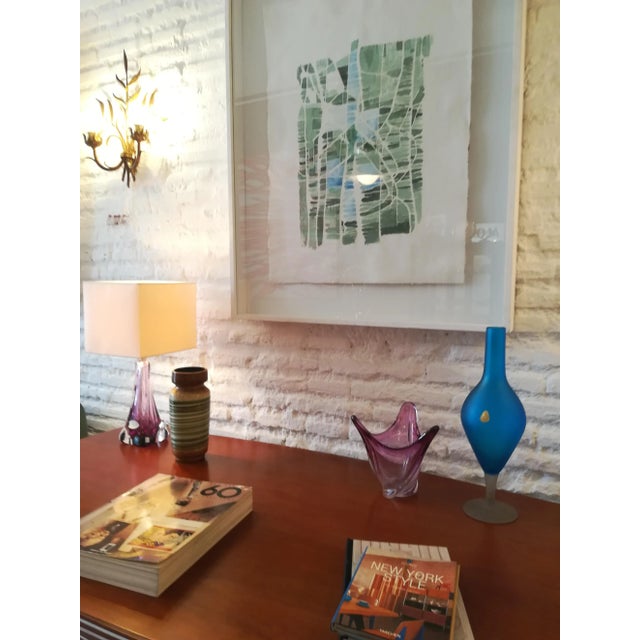 Blue Ice Effect Glass Vase from Stylo, 1960s For Sale - Image 6 of 10