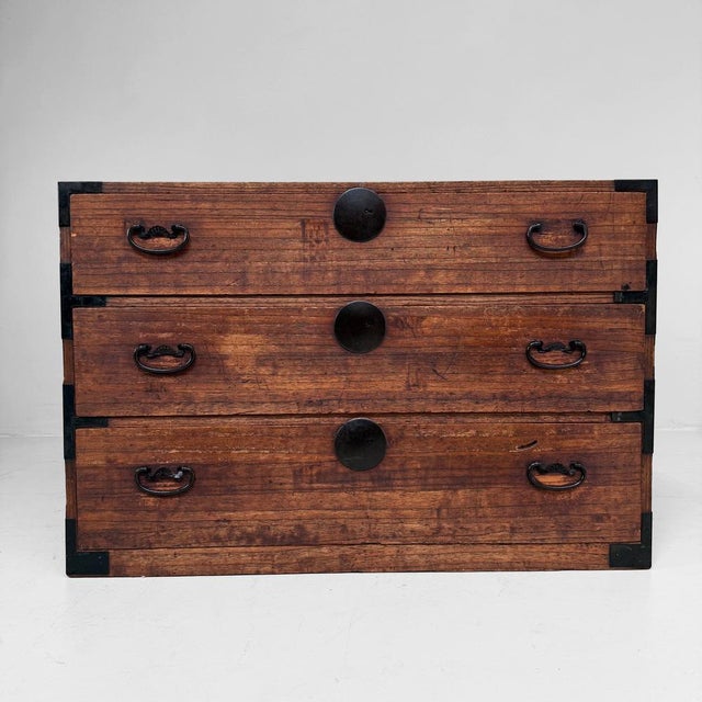 Japanese Storage Chest with Three Drawers, 1900s For Sale - Image 5 of 10