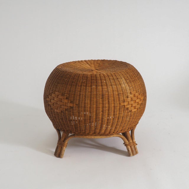 1970s Rattan Ottoman or Side Table, 1970s For Sale - Image 5 of 18