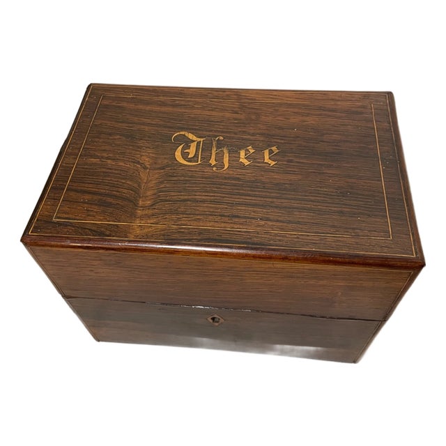 Antique 19th Century Handmade Marquetry Wooden Dutch Thee Tea Caddy Box For Sale