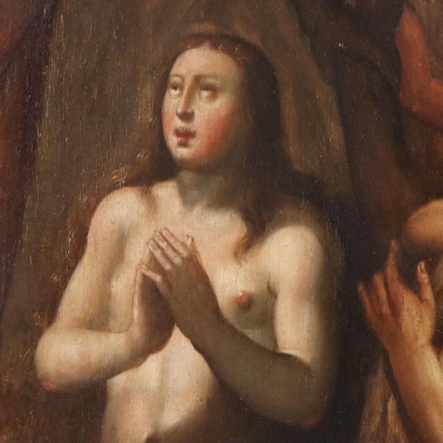 Lombard School, Painting Christ in Purgatory, Oil on Panel For Sale - Image 5 of 12