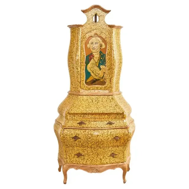 Venetian Rococo Style Walnut Secretary Lacquered by Ira Yeager For Sale - Image 13 of 13