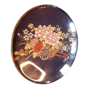 1970s Japanese Enamel Cobalt Blue Trinket Box