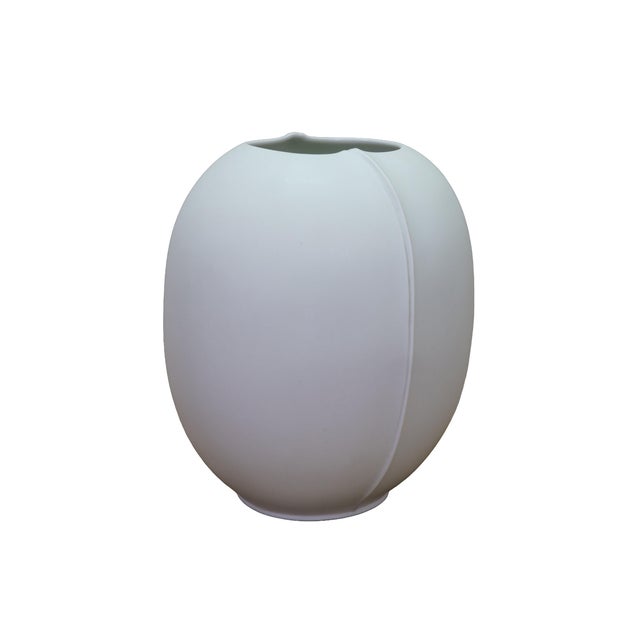 Contemporary 1980s German Hutschenreuther White Bisque Porcelain Bulbous Vase Urn 10" For Sale - Image 3 of 13