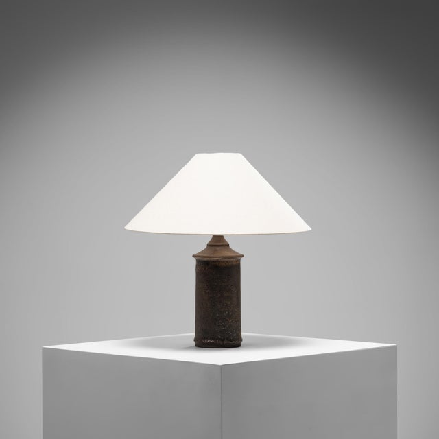 Brown Glazed Stoneware Table Lamp by Kai Klinge for Oreby Keramik, Denmark, 1970s For Sale - Image 9 of 9