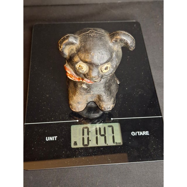 Rare Black Colorway Antique Hubley Cast Iron Fido Dog Still Bank 1904 Orig Paint For Sale - Image 18 of 18