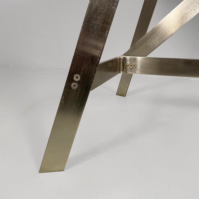 Italian Modern Dining Table in Smoked Glass and Steel from Formanova, 1970s For Sale - Image 17 of 18