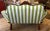 Reupholstered Green and White Striped Victorian Settee