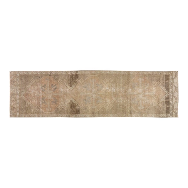 Vintage Turkish Anatolian Hand Knotted Wool Rug, 3'x11' For Sale