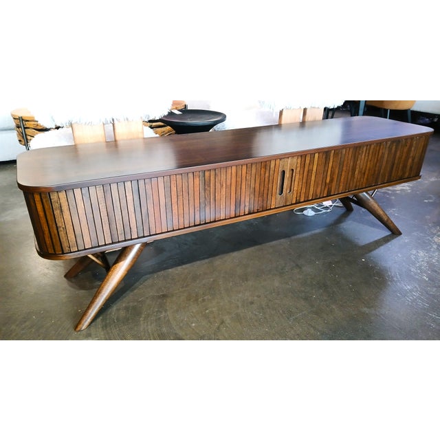 Not Yet Made - Made To Order Slater Walnut Tv Console For Sale - Image 5 of 8