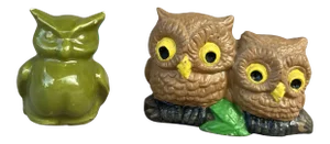 Vintage Tiny Owl Figurines- a Pair