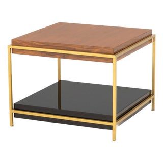 Mid-Century Modern Style Brass Two-Tier Side Table For Sale
