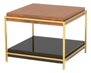 Mid-Century Modern Style Brass Two-Tier Side Table