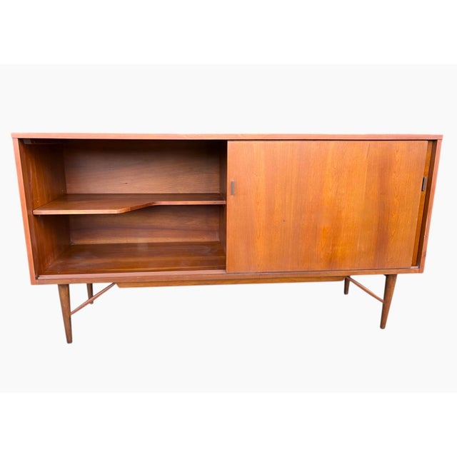 1960s Danish Modern Walnut Sideboard With Sliding Doors For Sale In Los Angeles - Image 6 of 18