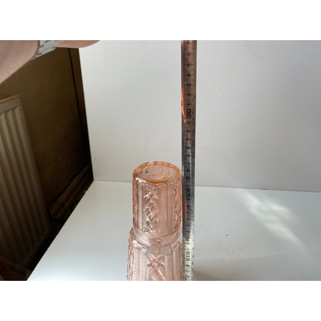 Glass Art Deco Pink Decanter by Brockwitz, 1920s For Sale - Image 7 of 8