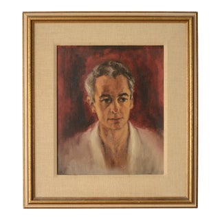 1950s Portrait of a Man Oil Painting, Framed For Sale