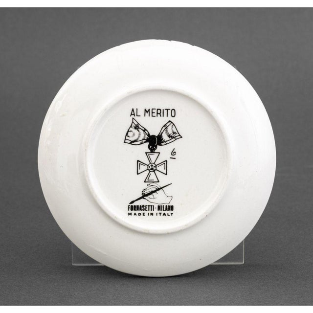 Mid 20th Century Fornasetti "Al Merito" Porcelain Coasters, 7 For Sale - Image 12 of 17