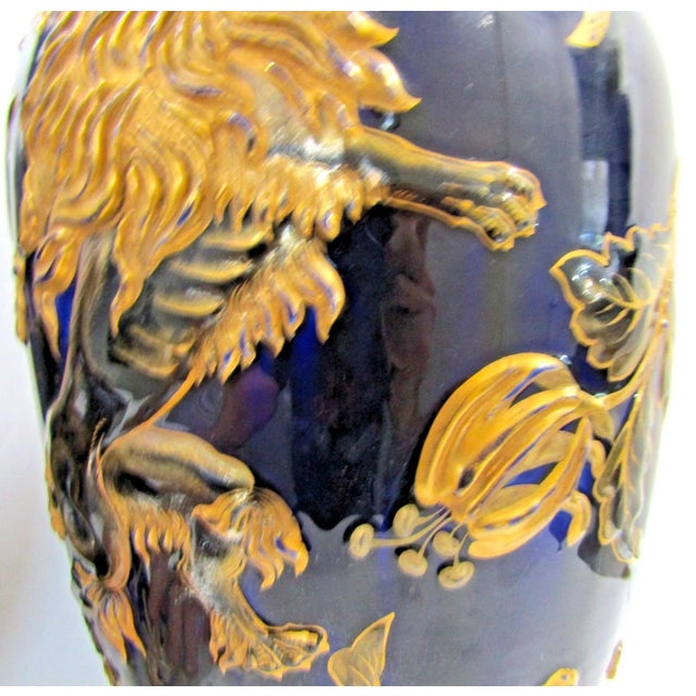 Late 19th Century Keller & Guerin French Porcelain Vase With Lion Rampant Table Lamps - a Pair For Sale - Image 14 of 16