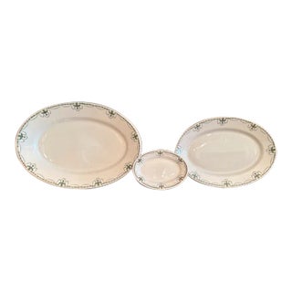 Set of 3 Ironstone Platters by Warwick China, 1920s For Sale