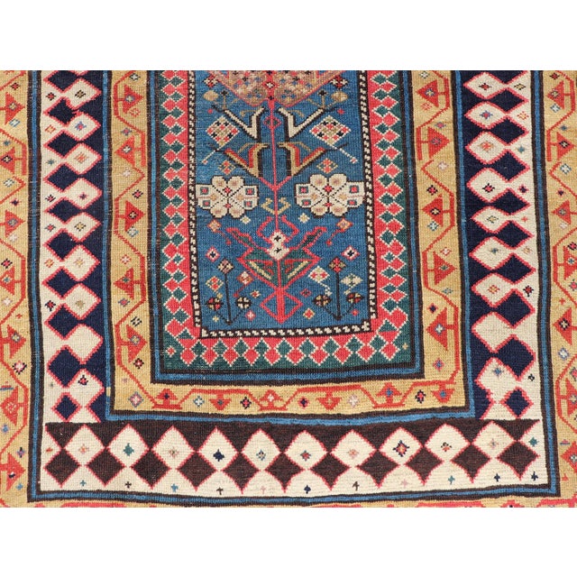 Antique Caucasian Shirvan Rug With Tribal Design and Motifs in Vivid Colors For Sale In Atlanta - Image 6 of 12