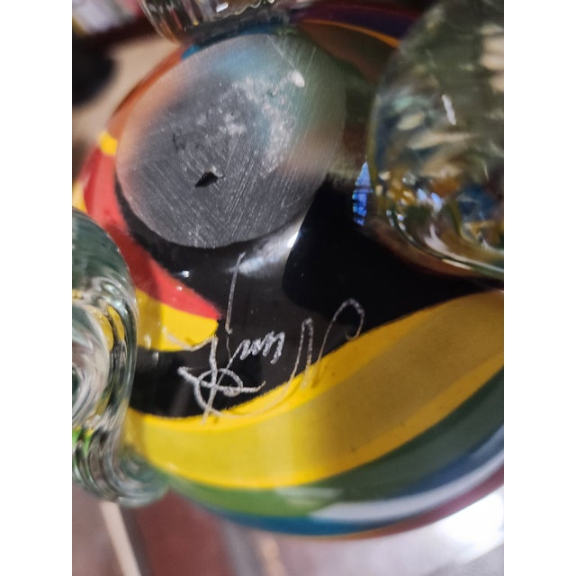 Barovier & Toso Signed Renato Plesi for b.a.g. Barovier & Toso Murano Art Glass Tripod Vase For Sale - Image 4 of 6