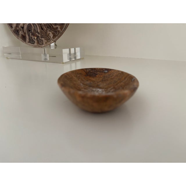 Vintage Handmade Petite Solid Stone Bowl/ Stone Soap Dish For Sale - Image 12 of 12