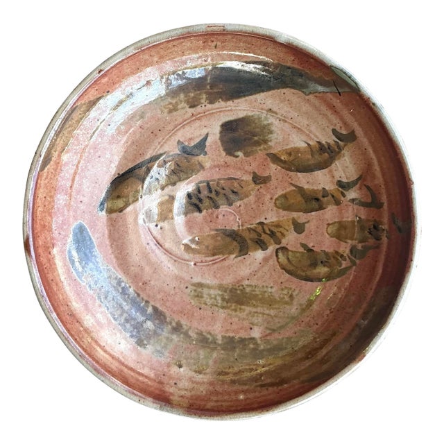 Vintage Boho Original Studio Pottery Bowl For Sale