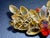Juliana MCM Jewelry by Juliana DeLizza & Elster Style Molded Leaf Navette and Ab Chaton Gold-Tone Brooch Pristine Condition For Sale - Image 4 of 4