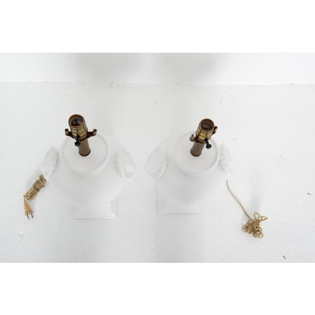 Pair Dorothy Draper style Bulbous Urn Lamps with Shell Detail For Sale - Image 9 of 12