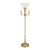 Late 20th Century Classic Sunlit Brass Torchiere Floor Lamp With Integrated 3-Light Candelabra — 59” H For Sale