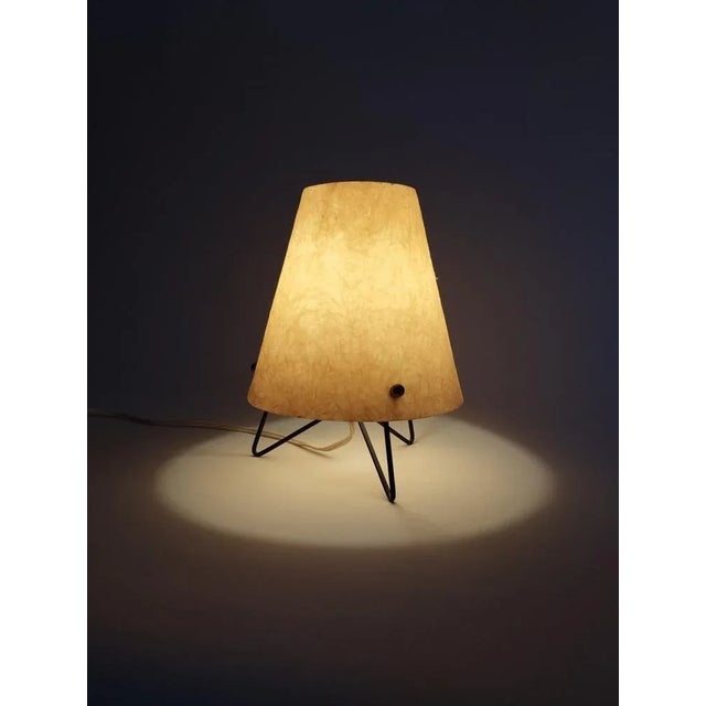 Metal Mid-Century Table Lamp with Fiberglass Shade, 1950 For Sale - Image 7 of 10