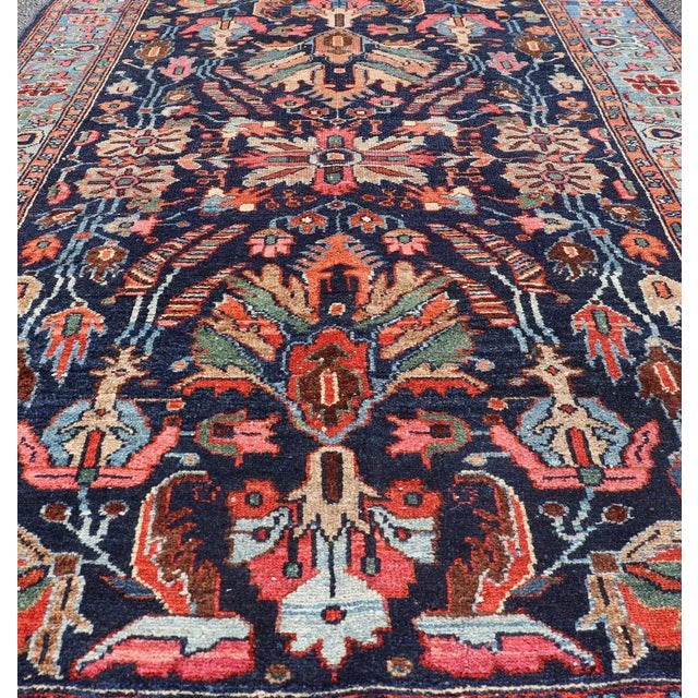 Antique Hand Knotted Persain Nahavand Rug With All-Over Sub-Geometric Design For Sale In Atlanta - Image 6 of 12