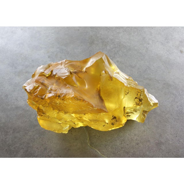 Vintage Italian Yellow Sculpture Lamp, 1970s For Sale - Image 10 of 16