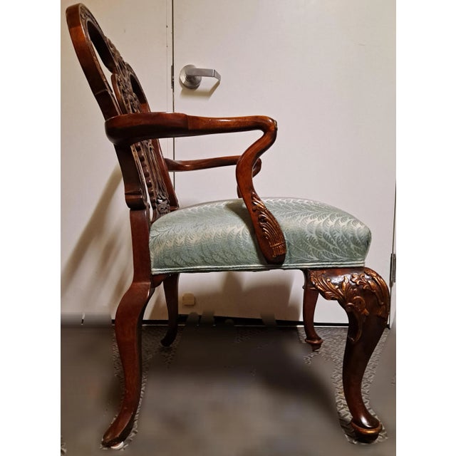 Pair of Mahogany Century Armchair Chippendale Revival For Sale - Image 4 of 10