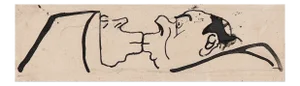 Gabriele Galantara, The Kiss, China Ink, Late 19th Century