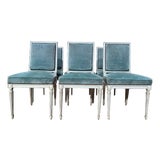 Louis XVI Style Rinck Chairs in Re-Fielded Wood, Set of 6 For Sale