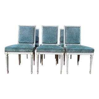 Louis XVI Style Rinck Chairs in Re-Fielded Wood, Set of 6 For Sale