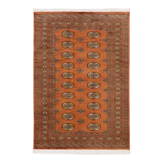 Boho Chic Bokhara Rust/Beige Hand Knotted Wool Rug For Sale