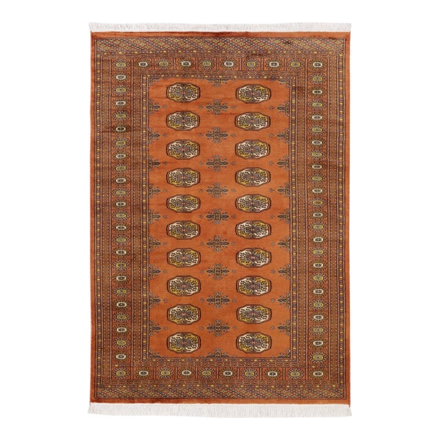 Boho Chic Bokhara Rust/Beige Hand Knotted Wool Rug For Sale