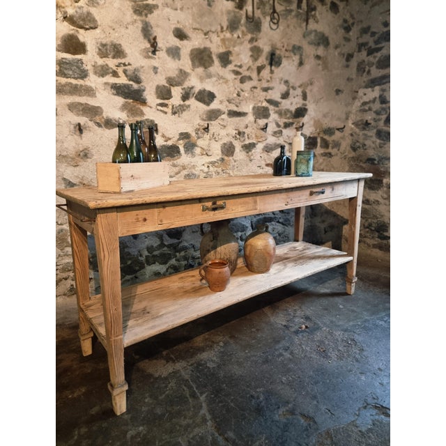 Antique French Drapers Table in Pine, 1890s For Sale - Image 5 of 18