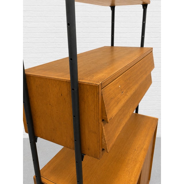 Mid Century Modern Italian Teak Freestanding Wall Unit Bookcase – Vintage Wall Shelving, C. 1950’s For Sale - Image 13 of 14