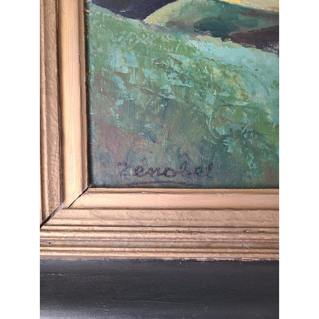 Vintage 1950s Oil Painting Rambouillet France Landscape For Sale - Image 10 of 16
